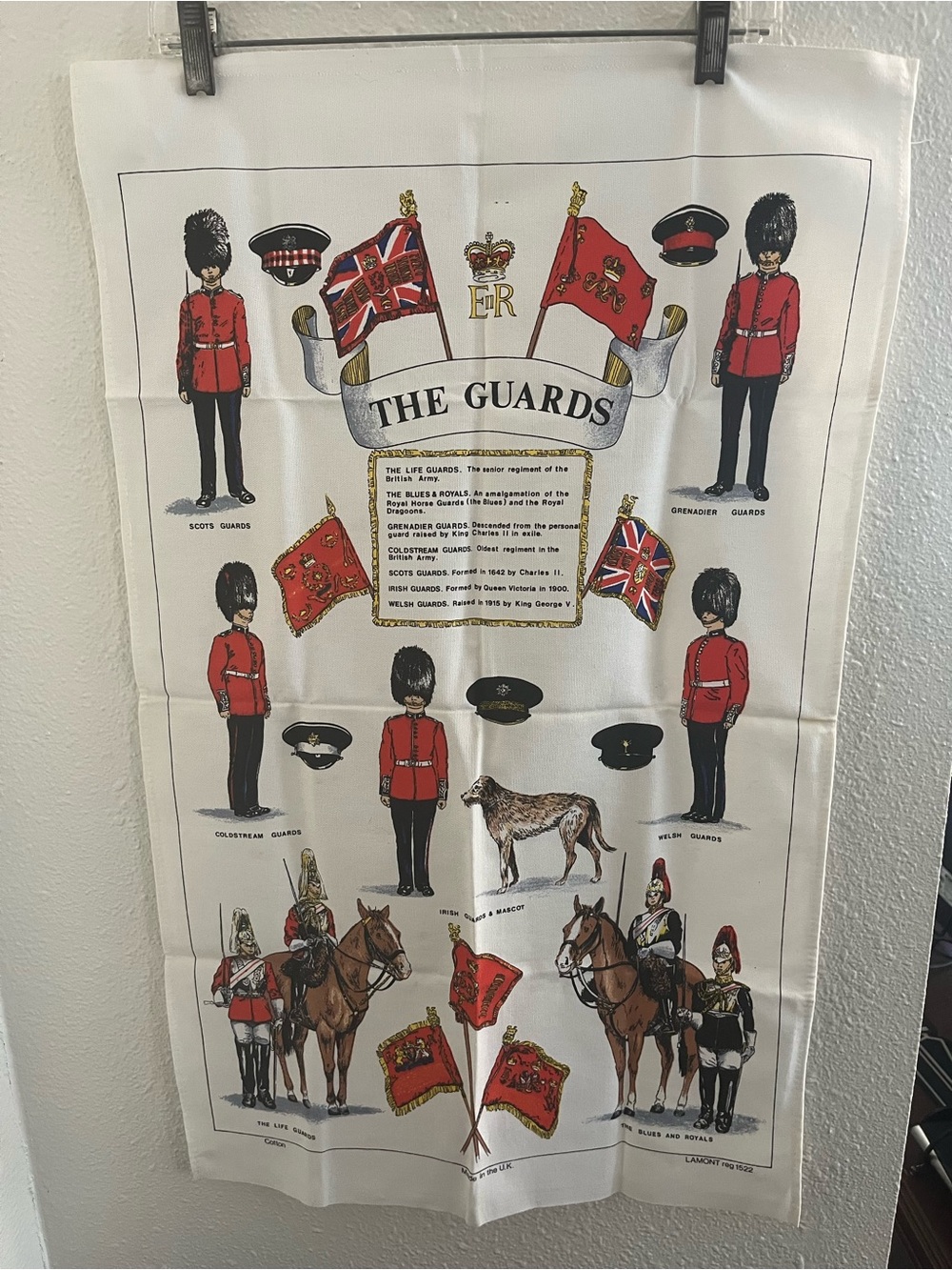 The Guards Illustrated Tea Towel - Red, White, Black
